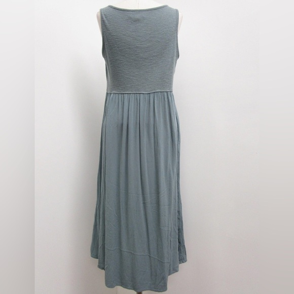 🛑 1 hour sale. New, Frye, Sage Green Button Front Sleeveless Dress w/Pockets L - Picture 6 of 9
